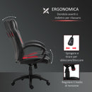 Sedia da Gaming Ergonomica in Similpelle Rosso e Nero