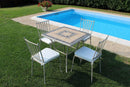 Sedia da Giardino Giunone con Cuscino 41x42x90 h cm in Acciaio Tortora