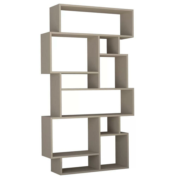 sconto Libreria Moderna 168x96x25 cm Scaffale 8 Ripiani in MDF Tortora