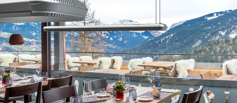 Stufa Elettrica ad Infrarossi 110x20,1x5,8 cm da Soffitto 1500W in Alluminio Moel Hot-Top Silver