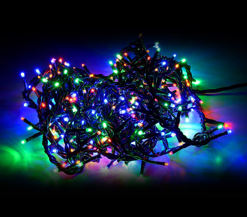 Luci di Natale 180 LED 9,16m Multicolor da Interno Cavo Verde