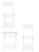 Set Tavolo e 2 Sedie da Giardino in Acciaio Yvonne Bianco