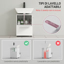 Mobile Sottolavabo Mobiletto Bagno Moderno 41,5x35,5x59 cm Rivestimento in Melamina Bianco      