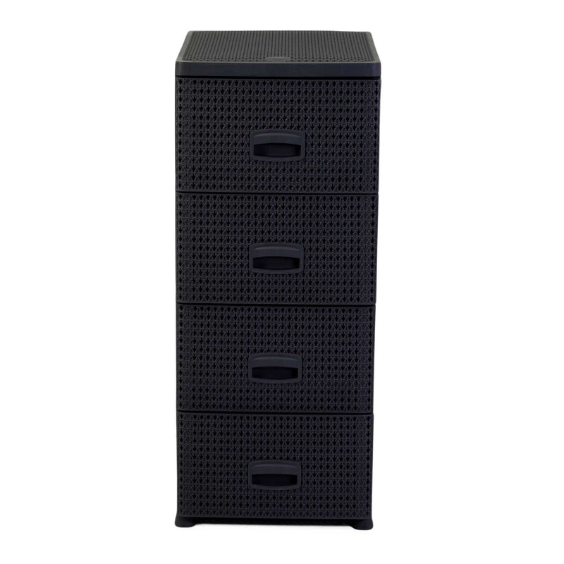 Cassettiera 4 Cassetti 43x36,8xh89,4 cm in Plastica Antracite