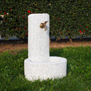 Fontana da Giardino Senza Rubinetto in Cemento Granulato di Marmo Biella Bianco/Nero