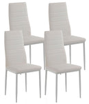 Set 4 Sedie 41x39x95 cm in Similpelle Bianco