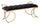 Banc Glam Luxy Noir 103x43x47 cm en Fer et MDF et Éponge et Polyester Noir et Or