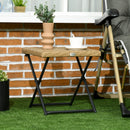 Tavolino da Giardino Pieghevole Salvaspazio 40x40x40 cm in Rattan Sintetico e Acciaio Colore Vimini