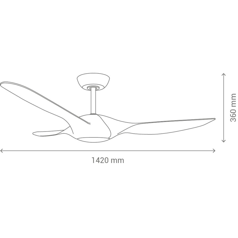 Ventilatore da Soffitto con 3 Pale e Lampada Ø142 cm 6 Velocità Sulion Diamond Oro
