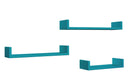 Set 3 Mensole da Parete 60-50-40x15,5x8 cm in Fibra di Legno Calamita Blu Atollo
