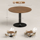 Tavolo da Pranzo Rotondo per 6 Persone Ø110x78 cm con Base in Acciaio in MDF Marrone Effetto Legno      