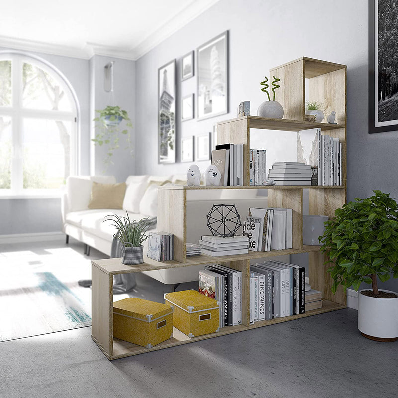 Libreria di Design 145x29x145 cm Scaffale in Legno Rovere