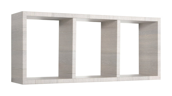 Etagère rectangulaire 3 compartiments muraux 70x30x15,5 cm en panneaux de fibres de bois de chêne gris Tristano prezzo