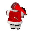 Babbo natale in tessuto rosso con regali, musica e movimento cm xh35