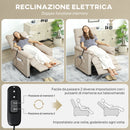 Poltrona Reclinabile con Riscaldamento, 8 Punti Massaggio e 5 Modalità 82x99x106 cm in Tessuto Effetto Velluto Beige   