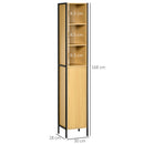 Mobile da Bagno a 3 Livelli con Torre per Asciugamani 30x28x168 cm in Truciolato e Acciaio Nero