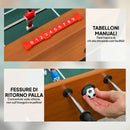Calcio Balilla Pieghevole 118x107,5x78 cm con Impugnature Antiscivolo 2 Palline e Segnapunti in MDF Marrone      