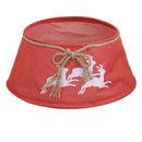 Copri base albero tessuto pieghevole renne rosso tondo cm Ø56xh25