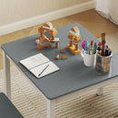 Set Tavolo e Sedie per Bambini da 3-8 Anni in Legno con Bordi Arrotondati Grigio e Bianco      