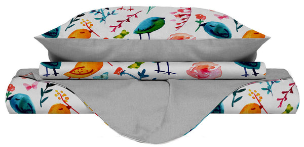 sconto Housse de couette double avec impression sur le sac et les taies d'oreiller