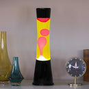 Lampada Lava Lamp 40 cm Base Nera con Magma Verde e Giallo