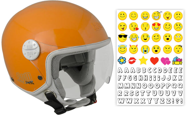 sconto Casque Demi-Jet Enfant CGM Havana Smile 205S Visière Contour Orange