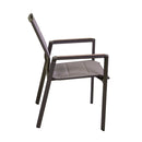 Sedia da Giardino 56x66xh90 cm in Alluminio e Texilene Riverside Tortora