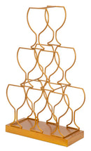 Porta Bottiglie Glass 6 Posti 31x12,7x53 cm in Ferro Oro