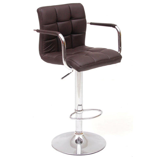 Tabouret de bar carré en similicuir marron sconto