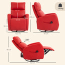 Poltrona Massaggiante 73,5x97x108 cm Reclinabile e Riscaldante con Poggiapiedi e Telecomando in Pelle PU Rosso      
