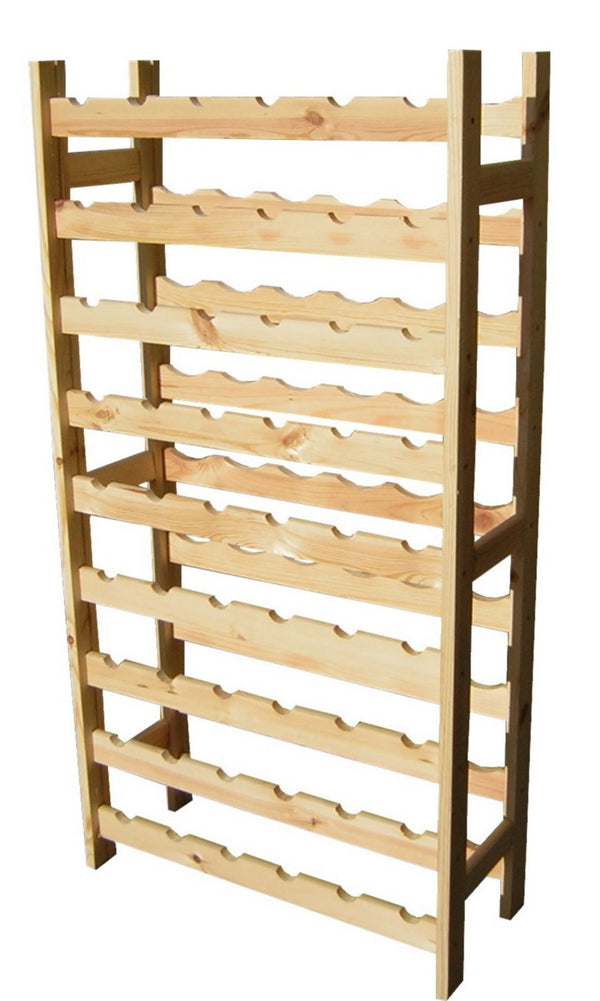 Porte-bouteille 54 places 63x27x120 cm en bois de pin naturel acquista