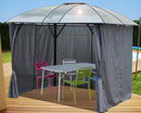 Gazebo da Giardino con Tende 3x3,60 m in Alluminio Copertura in Policarbonato 6mm