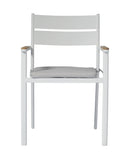 Sedia Impilabile da Giardino 56x55x80 cm in Alluminio Malibù Bianca