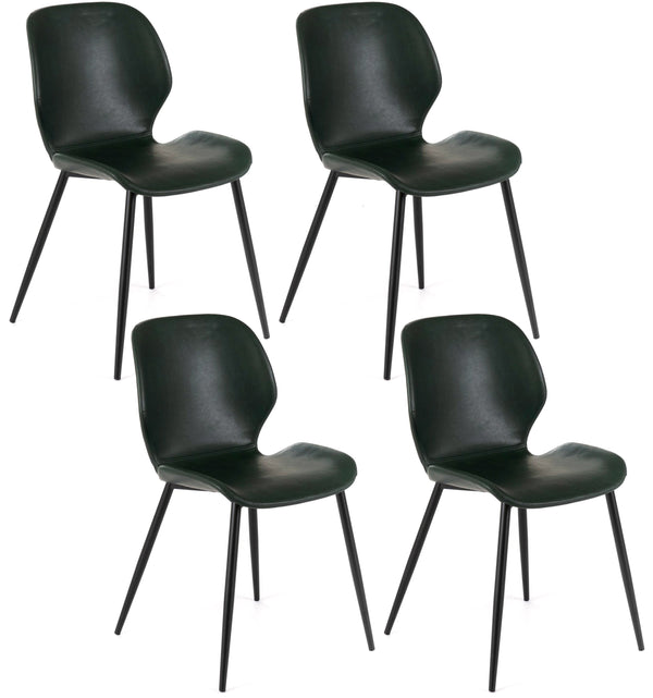 sconto Set 4 Sedie 55x45xH83 cm in Soft-Touch Diana Verde Scuro