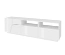 Mobile TV 2 Ante 2 Cassetti 200,1x43x46 cm Alien Bianco Lucido