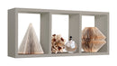Mensola Rettangolare 3 Scomparti da Parete 70x30x15.5 cm in Fibra di Legno Tristano Marrone Talpa