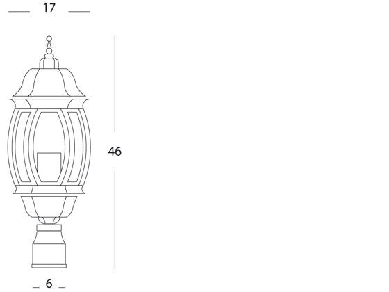 Lampada Testa Palo Diametro 60Mm Colore Grigio per Esterno Linea Molata Sovil