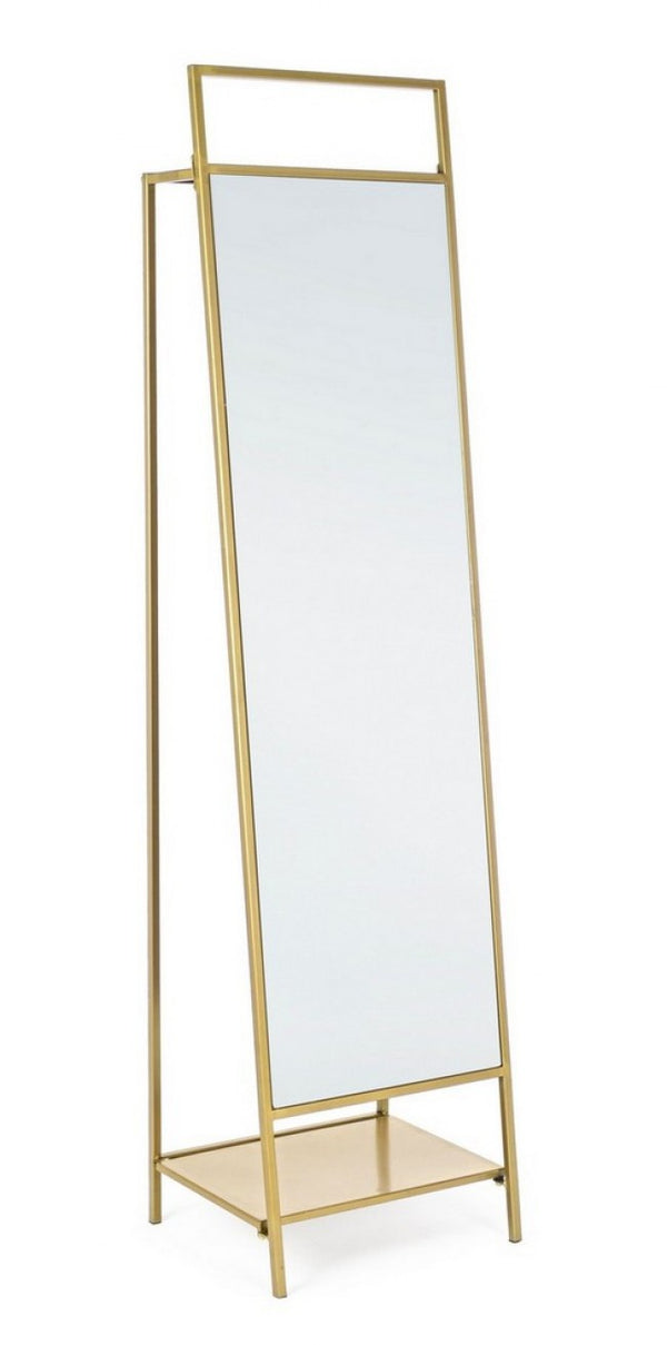 Miroir avec porte-manteau Ekbal Gold en acier sconto