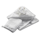 Asciugamano Accappatoio per Neonati 75x75x1 cm in Spugna di Cotone Sweet Bianco