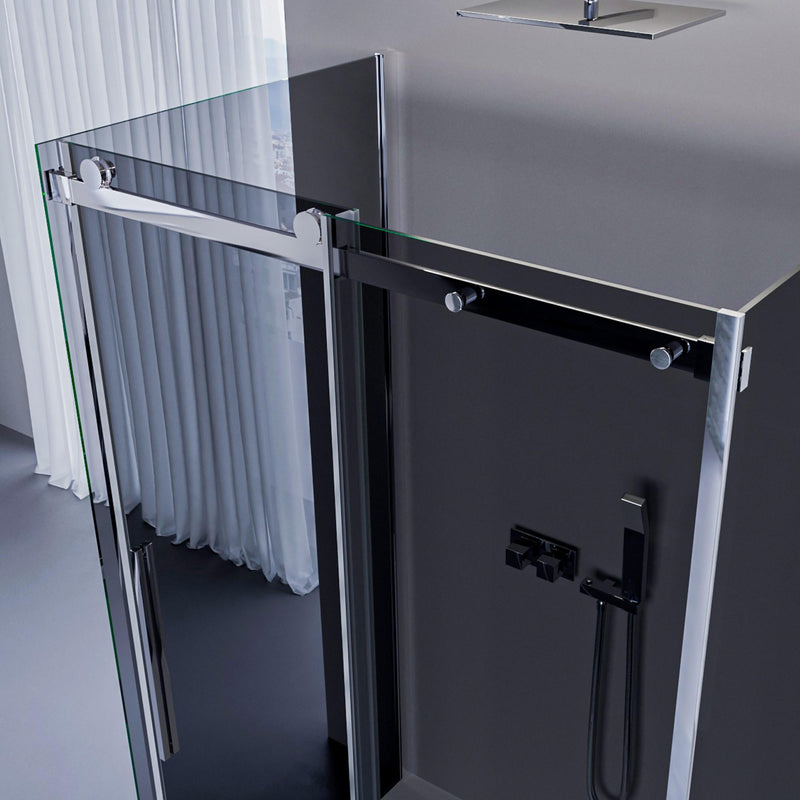 Box Doccia 3 Lati 1 Anta Scorrevole in Cristallo Fumè 8mm H195 Bonussi Alina Varie Misure