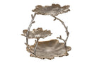 Alzata con Foglie a 3 Piani H 38 cm