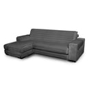 Copridivano Trapuntato in Microfibra con Penisola Sinistra Fumo Seduta 190 cm