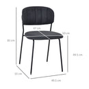 Set 4 Sedie Imbottite 49,5x55x81 cm in Tessuto Effetto Lino Grigio Scuro