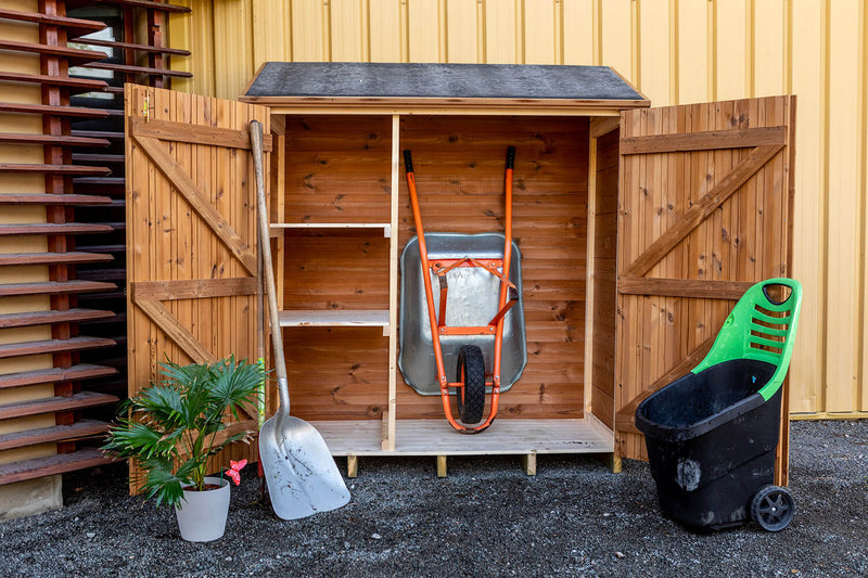 Casetta Box da Giardino 1,63x0,66 m con Pavimento in Legno di Abete 19mm Theora