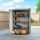 Casetta da Giardino Porta Attrezzi 100x104x160 cm con Porta in Acciaio Galvanizzato Verde Chiaro      