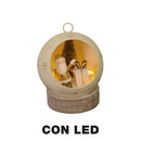 Babbo natale in metallo led dentro pallina oro cm Ø11xh15