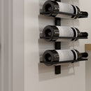 Portabottiglie da Parete per 10 Bottiglie 27x10x116 cm in Acciaio Nero    