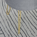 Pouf Contenitore 2 in 1 36x36x45 cm in Metallo Oro e Tessuto Grigio