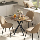 Tavolo da Pranzo Rotondo Stile Industriale Ø80x75 cm con Piano in Truciolare e Gambe a Croce in Acciaio Marrone Rustico      