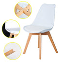 Set 4 Sedie 52x48,5x82 cm in Similpelle e Legno di Faggio Tommy Bianche